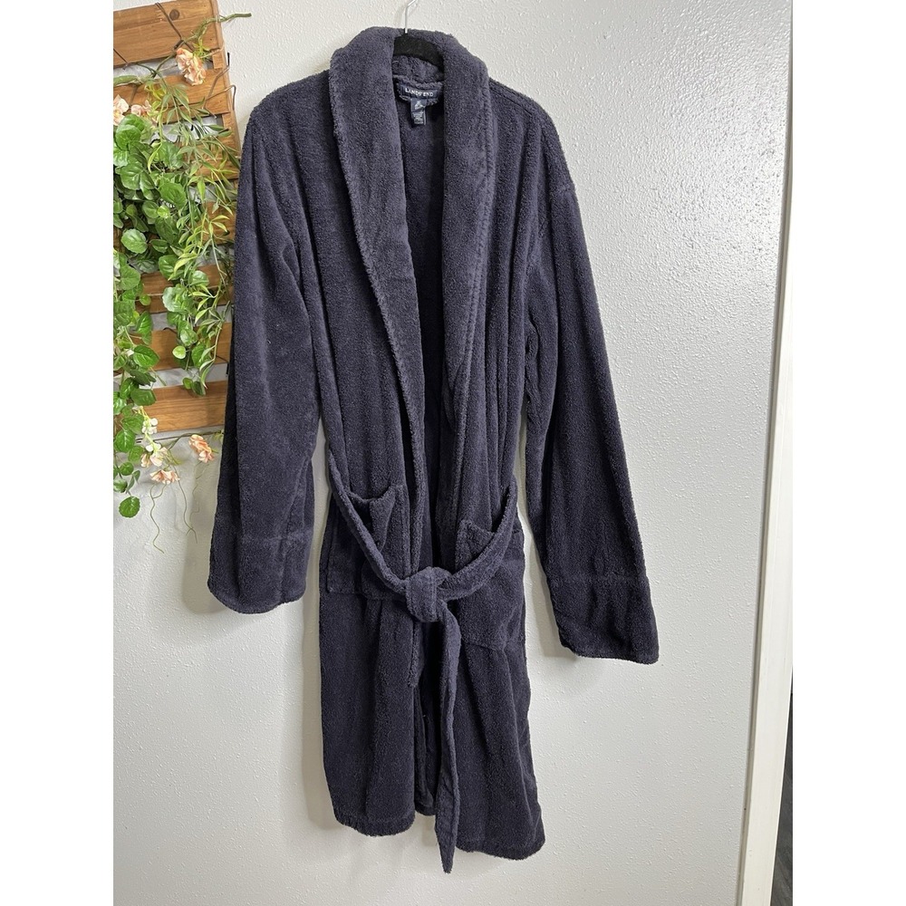 Lands End Turkish Cotton Terry Cloth Bath Robe Adult Size L 42-44 Made in Turkey